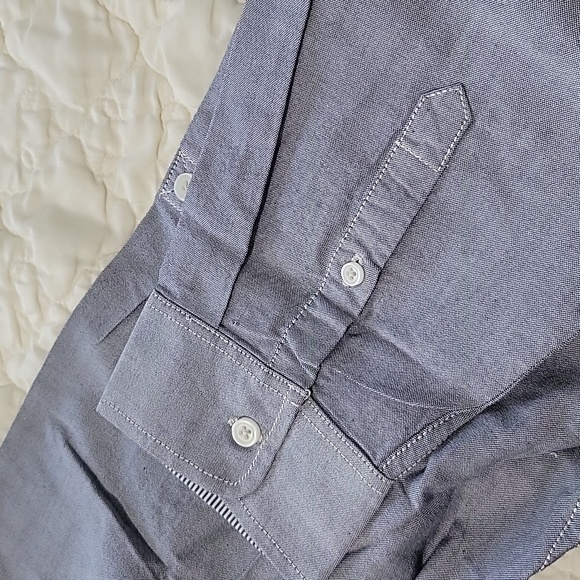 Ross&Freckle Men's 100% Cotton Chambray Standard fit Rolling-up Long Sleeve - Picture 12 of 14